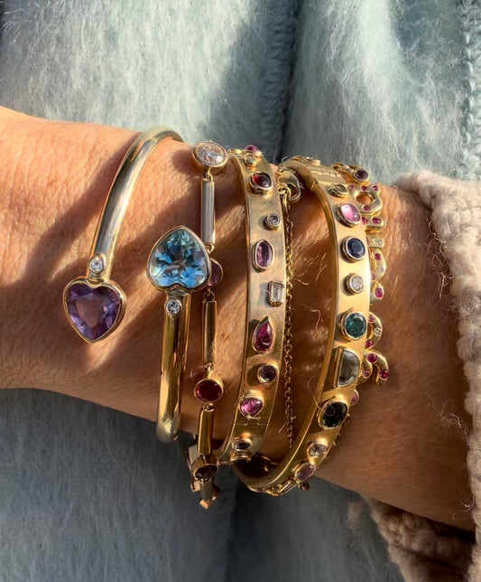 What Goes Around Comes Around double heart bracelet