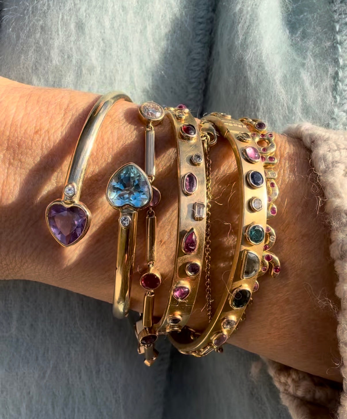 What Goes Around Comes Around double heart bracelet